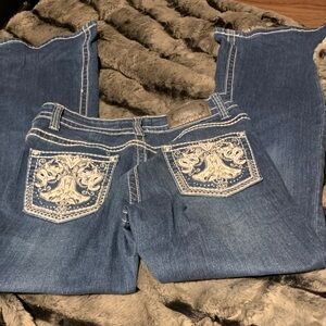#298 Women's Blue Embroidered Blingy Jeans